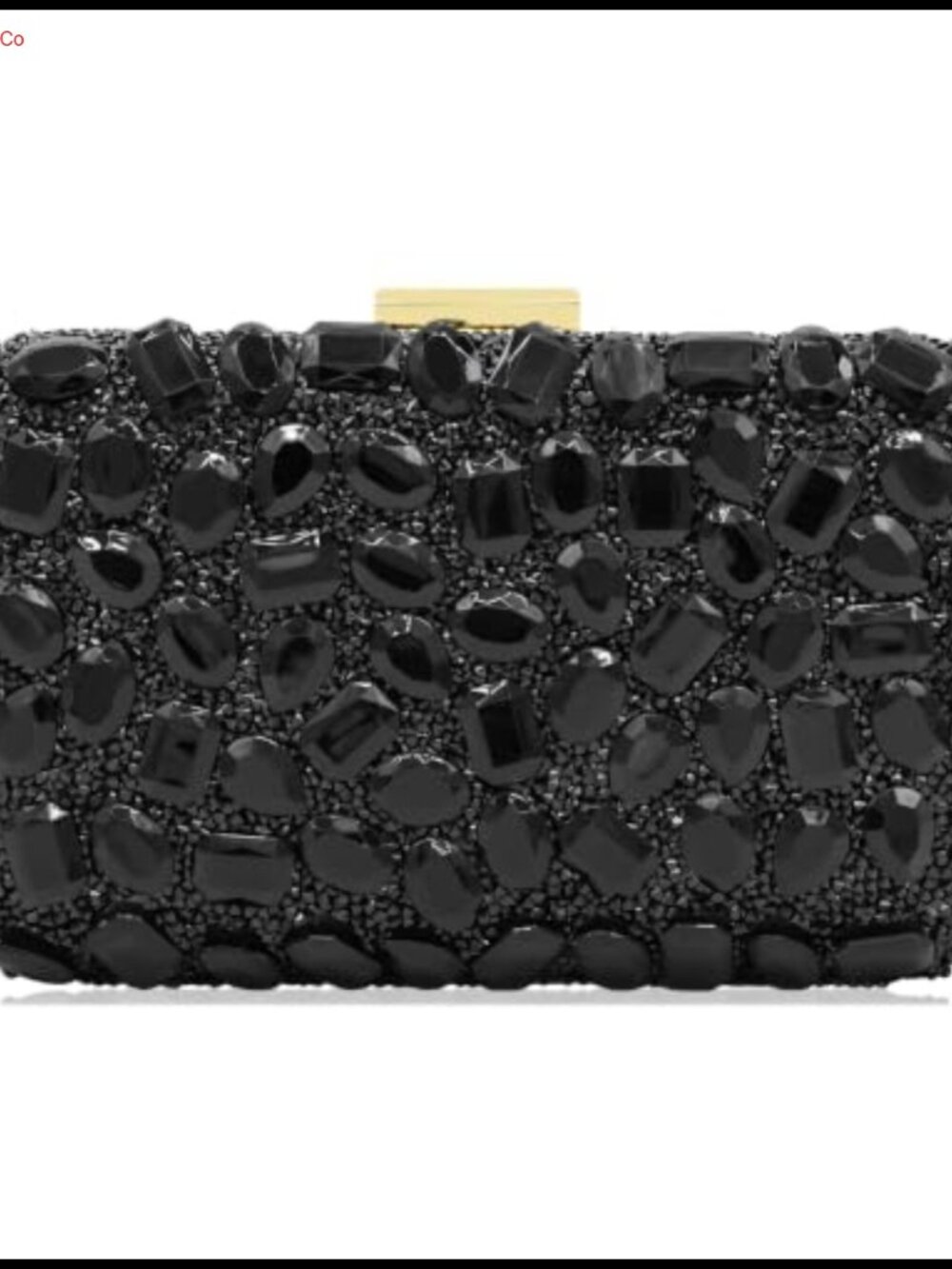 Crystal Evening Clutch with Gold Metal Frame Removable Chain